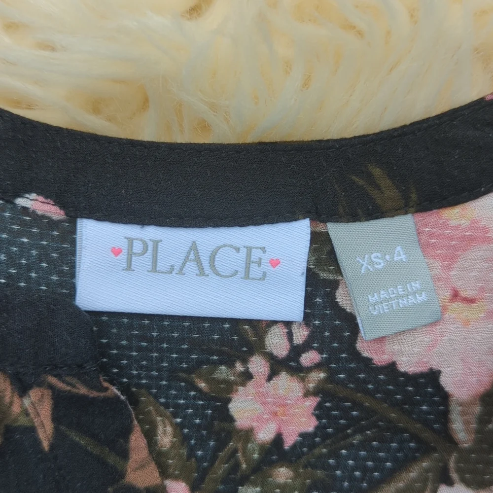 CHILDREN'S place Little Girls Black Floral Cardigan/ 4 - Picture 4 of 5